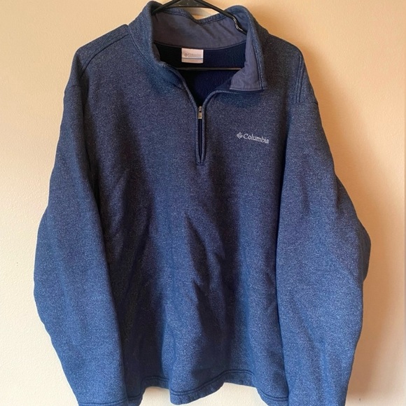 Columbia 1/4 Zip Blue Pullover - Picture 2 of 6